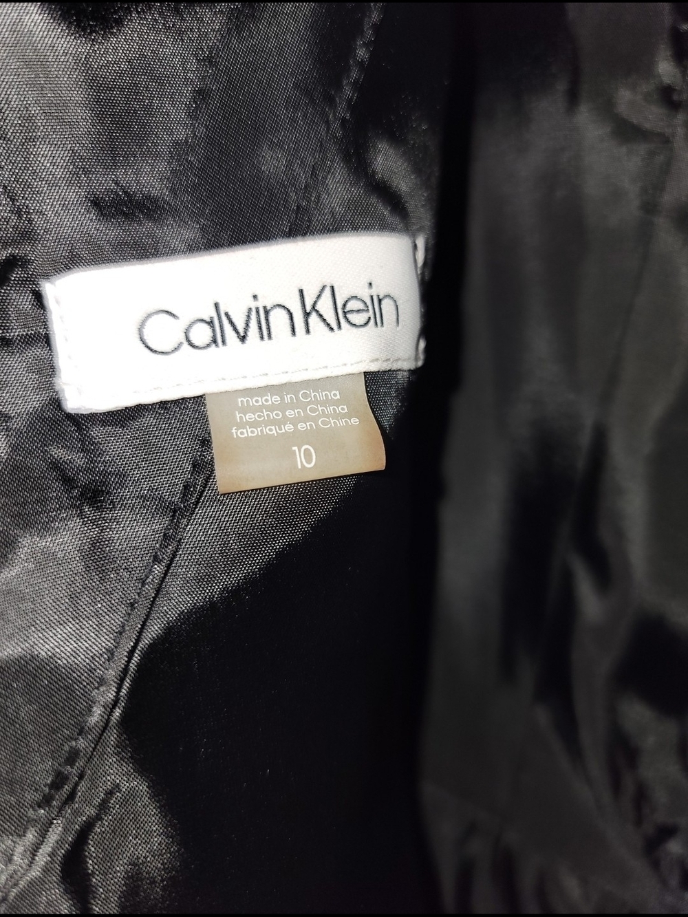 Calvin Klein Black Sequin High Low Formal Dress Size 10 NWT Evening Gown - Picture 7 of 8